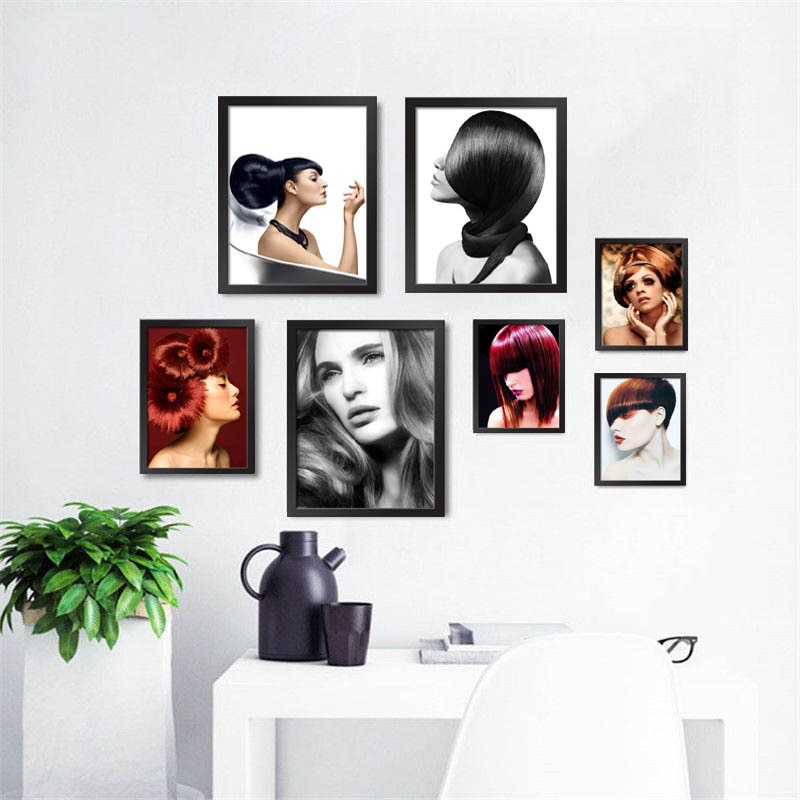 ̿ ο  Ÿϸ ̿ ׸   ׸   м    HD0987/Barbershop New Hair Styling Beauty Salon Pictures Wall Decor Painting Hair Salon Fashion